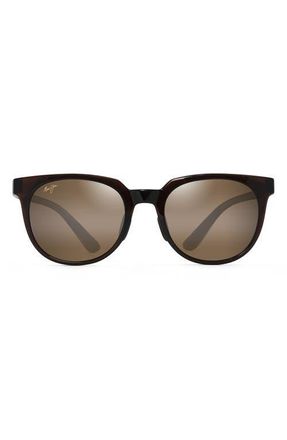 Maui Jim Wailua 49mm Small PolarizedPlus2 Round Sunglasses in Translucent Rootbeer at Nordstrom