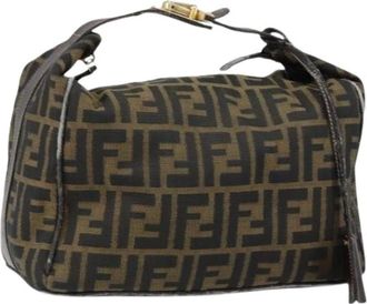 Fendi Pre-owned Shoulder Bags, female, Brown, Size: ONE SIZE Pre-owned Canvas Shoulder Bag