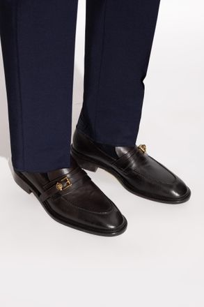 Versace Leather Loafers Shoes, Mens, Brown