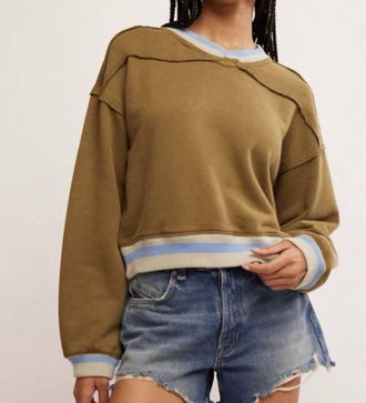 Free People Rio Sweatshirt In Seaweed Combo