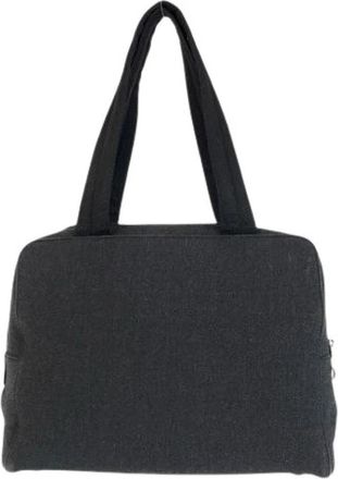 Prada Pre-owned Canvas Tote Handbag - Dames - Vintage Shopper - Grijs - ONE Size - Vintage