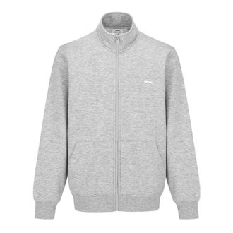 Slazenger Herenjack van polykatoen met logo en doorlopende rits (Grijze Mergel)