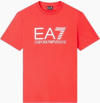 Emporio Armani Mens Identity Logo Red T-Shirt - Size: 42