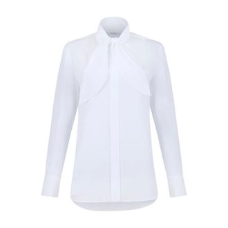 Givenchy Strik-hals Katoenen Blouse - Dames - Blouses & Shirts - Wit - Maat: XS Katoen