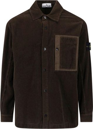 Stone Island Camicia In Velluto A Coste