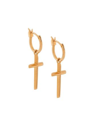 Coup de Coeur cross hoop earrings - Gold
