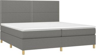 vidaXL Vidaxl - Cama Box Spring Colch&oacute;n Y Luces Led Tela Gris Claro 200x200 Cm