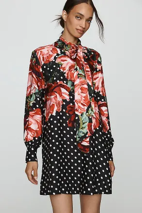 Maeve Caroline Tie-Neck Mini Dress by Maeve