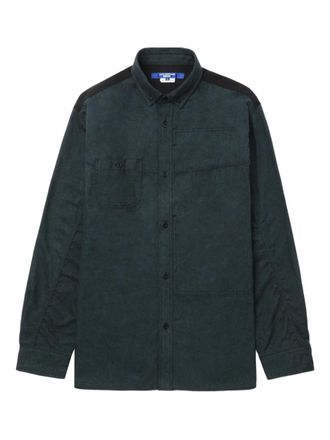 Junya Watanabe check-panel shirt - men - Cotton - M - Green