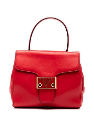 Prada 2000-2013 Vitello Lux Embleme Top Handle Bag handbag - women - Calf Leather/Leather - One Size - Red