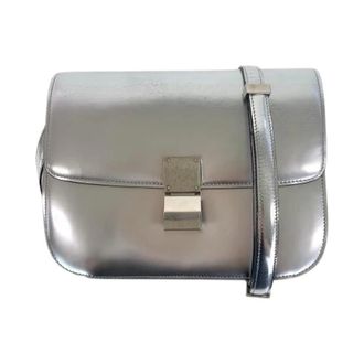 Celine Pre-owned Cross Body Bags, female, Gray, Size: ONE SIZE Pre-owned Leather Shoulder Bag
