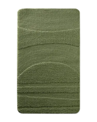 Wecon Home Alfombra de ba&ntilde;o en relieve verde oliva 60x100