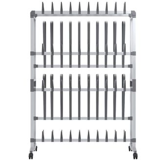 Berkfield Home Shoe Rack with Wheels Silver 89x27x120 cm | Size: 89 x 27 x 120 cm