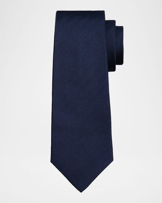 Kiton Men & apos;s Silk Herringbone 7-Fold Tie
