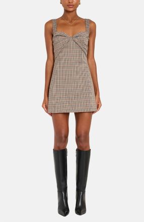 Amanda Uprichard Soho Skort Romper In Brown Multi