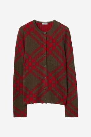 Burberry Feiner gekn&ouml;pfter Mohair- und Wollcardigan Check