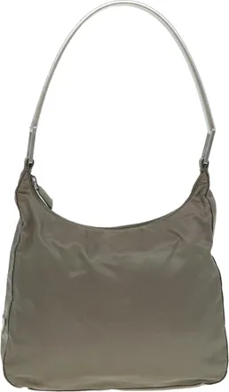 Prada Grey Synthetic Shoulder Bag (Pre-Owned)