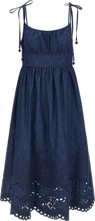 Zimmermann Blue Cotton Midi Womens Dress