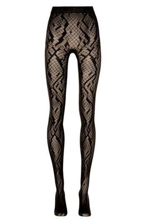 Wolford Python Print Net Tights in Black at Nordstrom Rack, Size X-Small