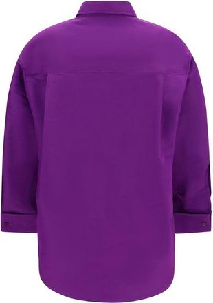 Balenciaga Asymmetric Cotton Shirt - Purple