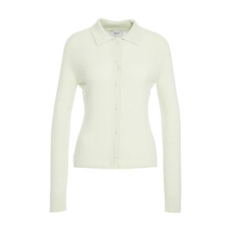 MVM Cashmere Knitwear, female, Green, Size: XL Luxurious Knit Polo Sweater Green