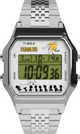 Timex Peanuts 80 Mens Silver Watch TW2Y20000 Stainless Steel - One Size