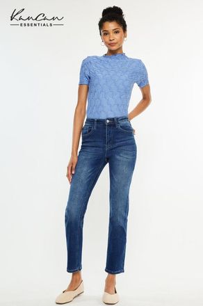 Kancan Adaline Essentials High Rise Slim Straight Jeans in Dark Wash at Nordstrom, Size 23