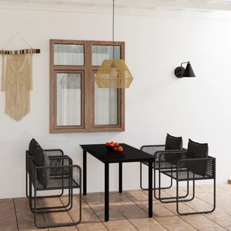 vidaXL Juego De Comedor Para Jard&iacute;n 5 Piezas Negro Vidaxl