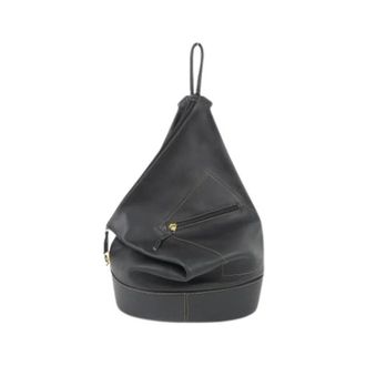 Loewe Pre-owned Backpack - Dames - Pre-owned - Zwart - Maat: ONE Size Leer