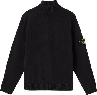 Stone Island Jersey de cuello alto - Knitwear - Hombre - Negro - 2XL