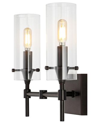 Jonathan Y Designs Jonathan Y Cato 13In 2-Light Bohemian Farmhouse Iron/Glass Led Vanity