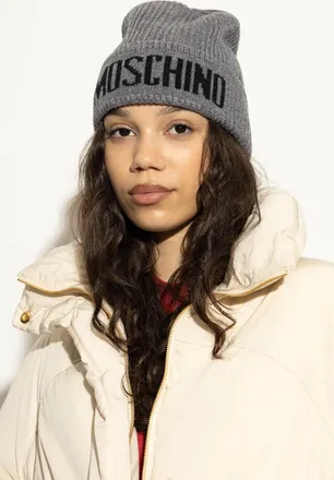 Moschino Cap With Logo, Unisex, Grey