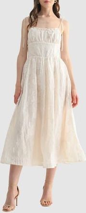 Lush Floral Textured Midi Dress in Cream at Nordstrom Rack, Size Medium