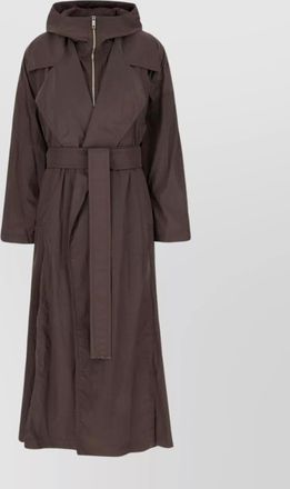 Sportmax long hooded coat belted at waist