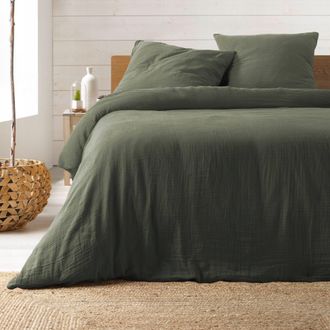 Douceur d'Int&eacute;rieur Douceur-dinterieur Angelia Juego De Cama Kaki De Gasa De Algod&oacute;n
