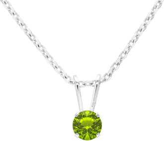 SuperJeweler 1/8 Carat Gemstone Solitaire Pendant Necklace in Gold with Free Chain - Multiple Gemstone Options Available