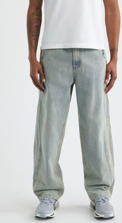 Criminal Damage Wavy Seam Relaxed Jeans in Washed Blue at Nordstrom, Size Xx-Large