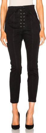 A.L.C. High Waisted Lace Up Ankle Pant In Black