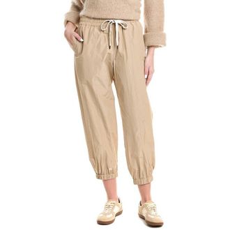 Brunello Cucinelli WomenS Beige Elastic Cuff Casual Trousers, Size M