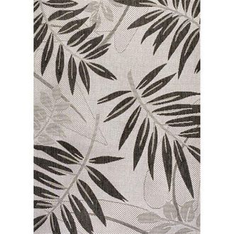 Jonathan Y Designs Havana Tropical Palm Leaf Indoor/Outdoor Area Rug in Gray/black at Nordstrom, Size 3Ft 0In X 5Ft 0In