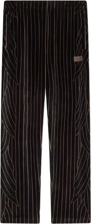 Kenzo leaf stripe velvet track trousers - Black