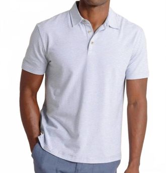 Southern Tide Linen Blend Soundwave Polo In Tsunami Grey