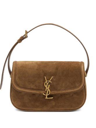 Saint Laurent Cassandre suede shoulder bag - women - Suede - OS - Brown
