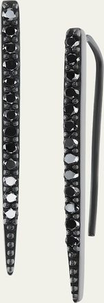 Sheryl Lowe Black Rhodium and Black Diamond Baby Stick Earrings
