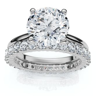 Pompeii3 Certified 2.77Ct Solitaire Diamond Ring & Eternity Band 14k Gold or Pt Lab Grown