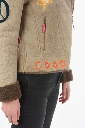 HISTORY REPEATS Embroidered Shearling Jacket History Repeats