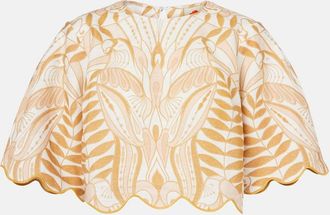 Farm Rio Top in lino con stampa