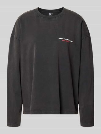 Karo Kauer Oversized Longsleeve mit Logo-Print Modell Memories in Dunkelgrau, Gr&ouml;&szlig;e XS