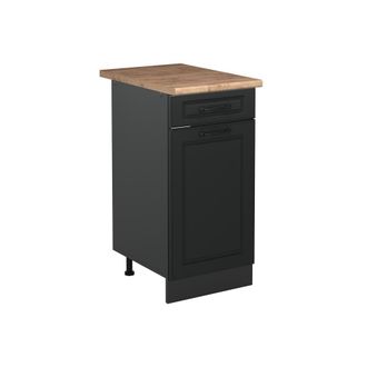 Vicco Mueble Bajo De Cocina R-line, Antracita Casa De Campo/antracita, 40 Cm Encimera Roble Dorado, Vicco