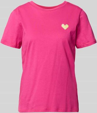 Ichi T-Shirt mit floralem Stitching Modell Aminna in Pink, Gr&ouml;&szlig;e XXL